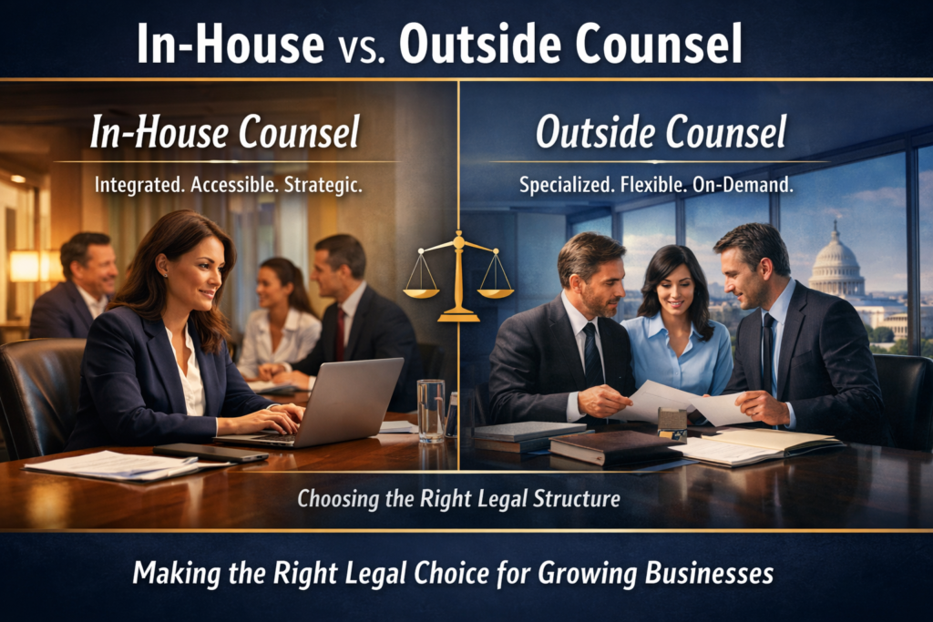 In-House vs. Outside Counsel: Choosing the Right Option