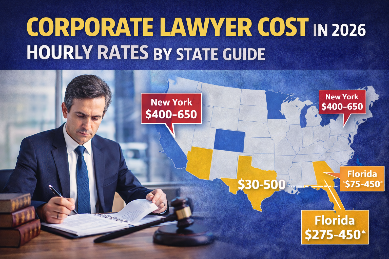 How much is a Corporate lawyer? Hourly rates by state and more in 2026