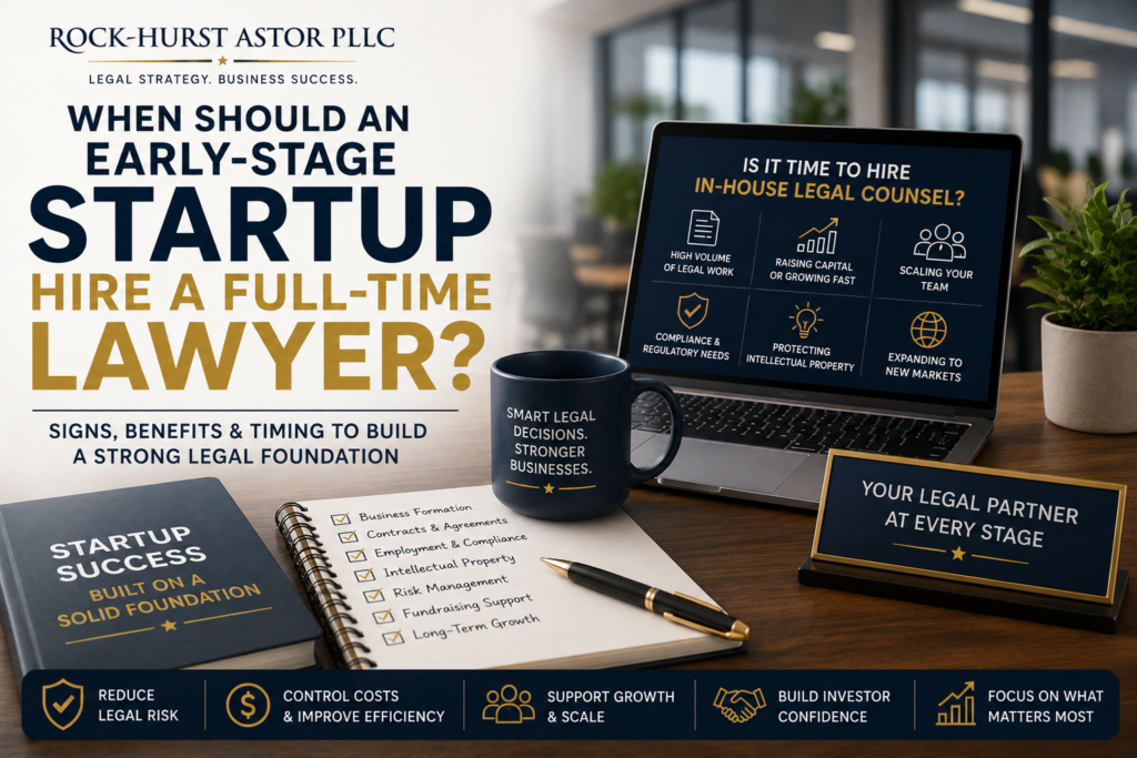 When should an early-stage startup hire a full-time lawyer?